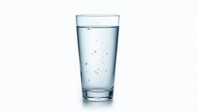 Sparkling Water Glass with Tiny Bubbles