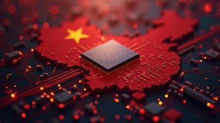 Chinese microchip representing global chip war technology dominance