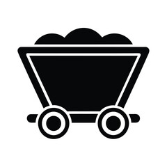 Mine Cart Icon Vector Flat And Clean Look