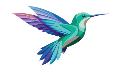 Vibrant artistic hummingbird in flight