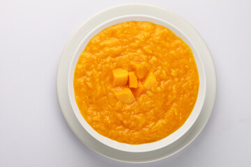 Aam Ras, Mango pulpy juice. Indian Desert and snack 
