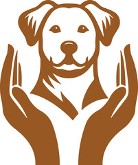 Obraz premium dog care hand logo