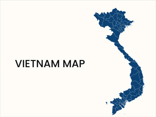 Obraz premium Map of Vietnam, Vietnam Map Vector Illustration.
