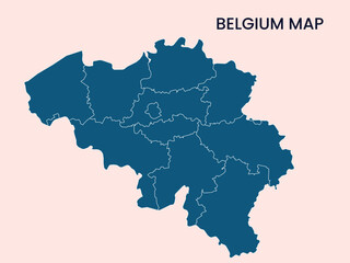 Map of Belgium, Belgium Map Vector Illustration.