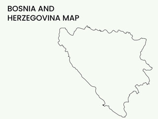 Map of Bosnia and Herzegovina, Bosnia and Herzegovina Map Vector Illustration.