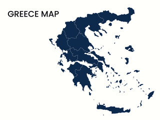 Map of Greece, Greece Map Vector Illustration.
