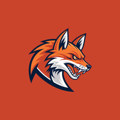 Vector illustration of Savage Aggressive Fox Logo: Striking Vector Illustration for Intense Sport and E-Sport Teams cartoon mascot  logo vector icon 