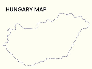 Map of Hungary, Hungary Map Vector Illustration.