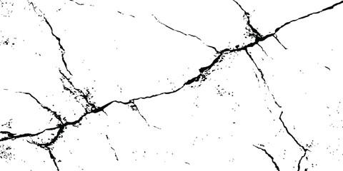 Black and white cracks illustration. Transparent background. Vector grunge cracked texture style with cracked texture isolated on white background. 