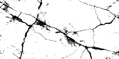Black and white cracks illustration. Transparent background. Vector grunge cracked texture style with cracked texture isolated on white background. 