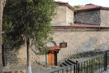 Gazi Suleyman Pasha Bath, located in Goynuk, Bolu, Turkey. Gazi S&uuml;leyman Paşa Bathhouse among the trees
