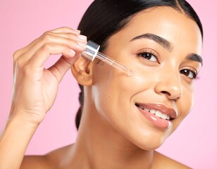 Woman applying serum to face (2)