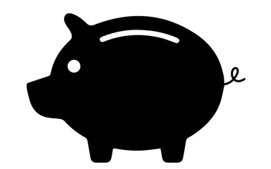 Piggy bank icon in black, png image of piggy bank, vector piggy bank icon illustration, simple piggy bank icon