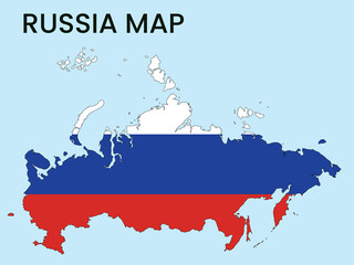 Obraz premium Map of Russia, Russia Map Vector Illustration.