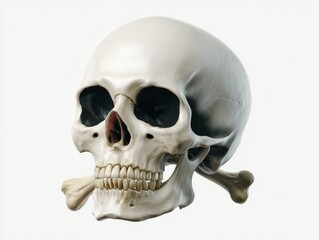 Fototapeta premium A human skeletal model with teeth and sinuses, used for educational or medical purposes.