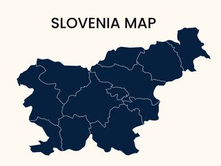 Map of Slovenia, Slovenia Map Vector Illustration.