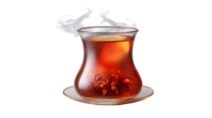 turkish apple tea in a beatiful tea cup