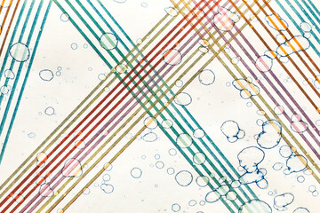 Colorful stripes on white paper, abstract background