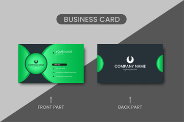 Modern business card design template, visiting card, double sided business card design, clean horizontal layout