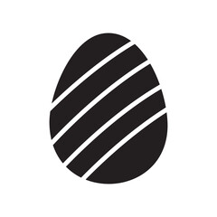 Black egg with diagonal striped pattern