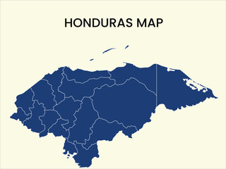 Obraz premium Map of Honduras, Honduras Map Vector Illustration. 