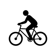 Obraz premium Cycling Black Silhouette Icon — Minimalist Biking and Fitness Symbol