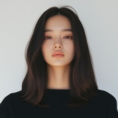 Beautiful Asian Female Model, Soft Skin, Close Up