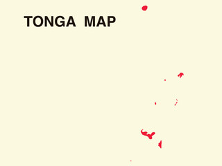 Map of Tonga,  Tonga Map Vector Illustration.	
