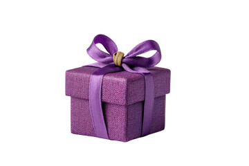 PNG Purple gift box with bow on black background