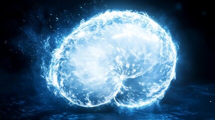 Glowing orb of light, ethereal energy