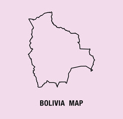Map of Bolivia,  Bolivia Map Vector Illustration.	
