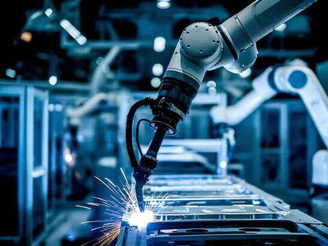 Robots build electric cars