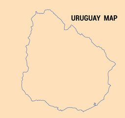 Map of Uruguay,  Uruguay Map Vector Illustration.	
