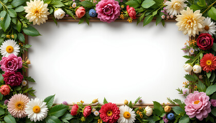 Fototapeta premium frame made of colorful flowers