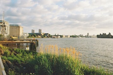 The River Thames at Greenwich, London, viewed from the east.