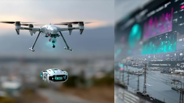 Infrastructure maintenance drone deploying micro repair bots on power lines