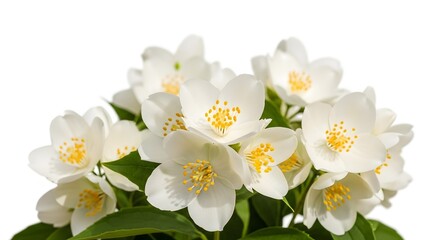 Fototapeta premium Elegant White Flowers with Yellow Centers on a Transparent Background