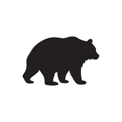 Fototapeta premium Bear silhouette vector image for design projects and educational resources, black bear walking illustration.