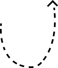 dot arrow icon. Hand drawn black dotted line doodle arrow, curve arrow vector. Sketch curved dashed arrows design isolated on transparent background. Direction shape for web and app.