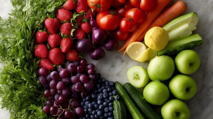 A variety of vegetables including carrots, asparagus