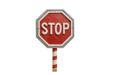 PNG Octagonal red stop sign with white border against black background