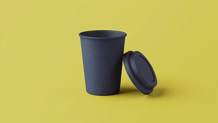 Sleek Dark Blue Coffee Cup Mockup Premium Design for Branding & Marketing