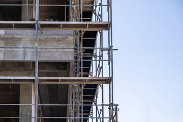 Building construction, scaffolding system, under construction project