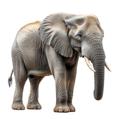 Fototapeta premium Captivating full body portrait of a majestic african elephant on dark backdrop