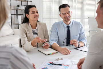 Marketing. Team of businesspeople working together at desk in office
