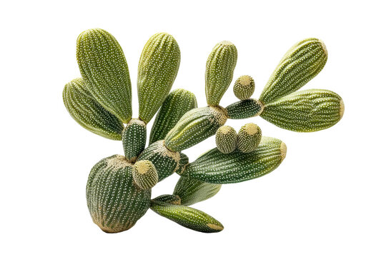 PNG Prickly pear cactus with green pads against black background