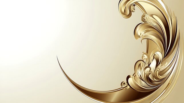 Ornate gold design on cream background
