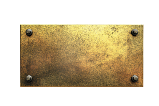 PNG Rectangular metal plate with rusty texture and bolts