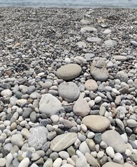 Nature itself has beautifully laid out the pebbles on the beach.