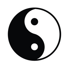 Yin Yang Icon Vector Flat and Clean Look Isolated